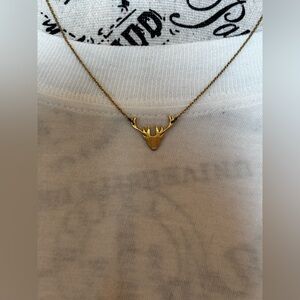 Gold Deer Antler Necklace